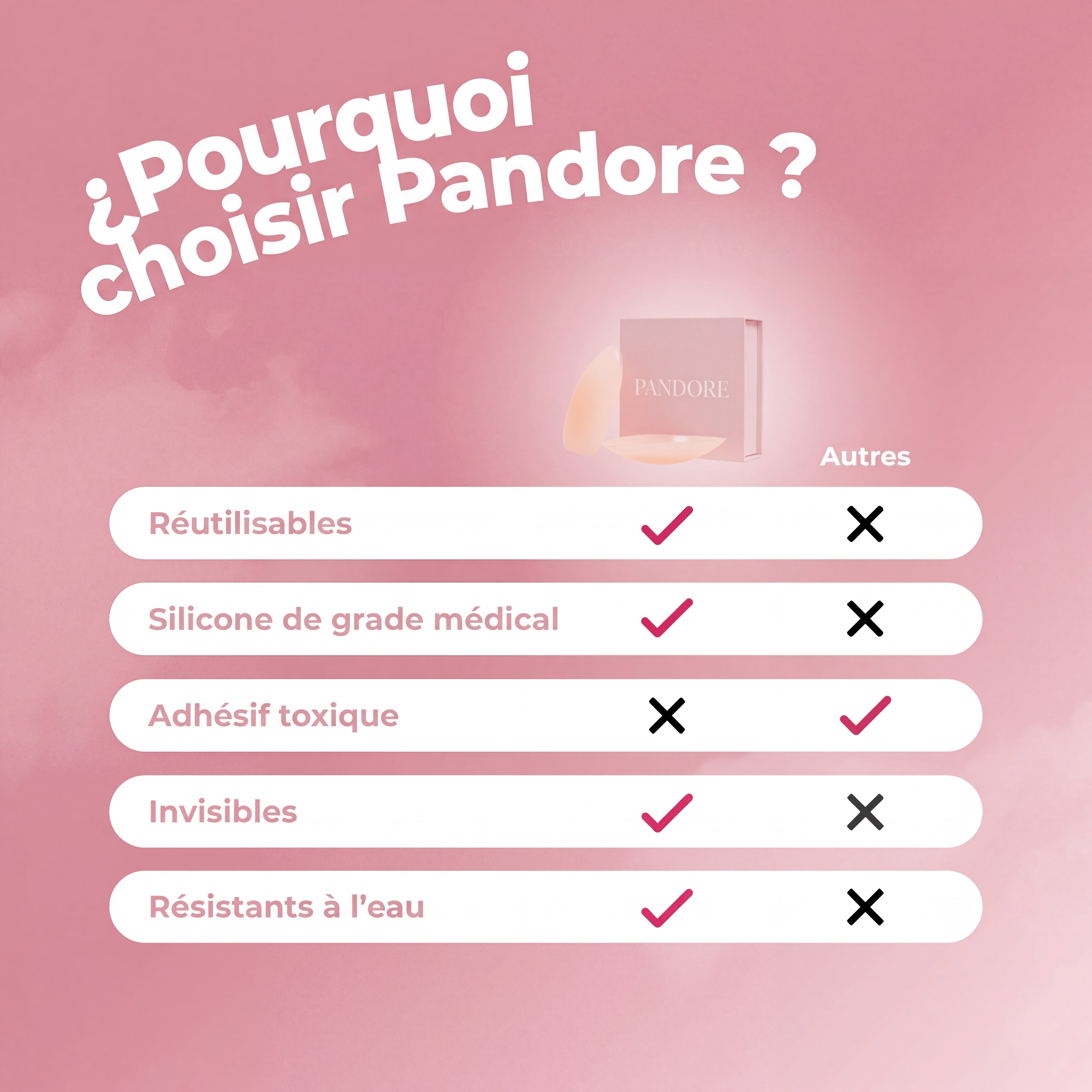 Cache-tétons ronds sans adhésif